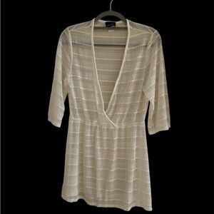 Jordan Taylor White Mesh Swim Coverup Womens Size Large